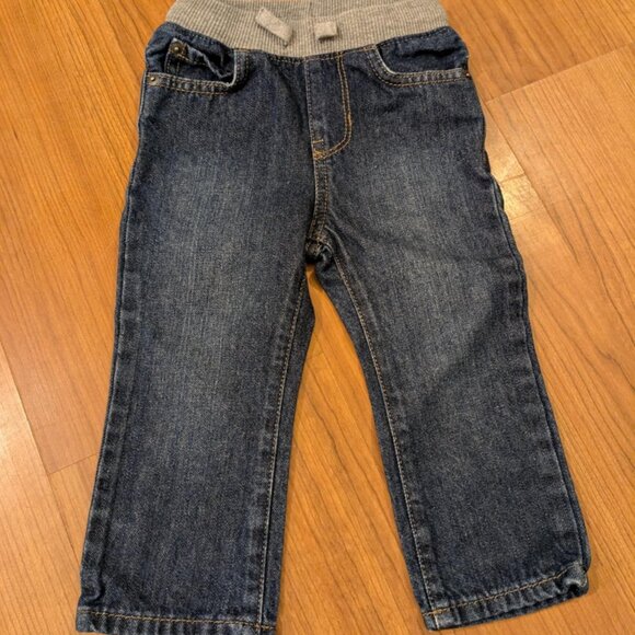Boys 18-24 Months The Children's Place Pull On Elastic Waist Drawstring Jeans - Picture 1 of 4